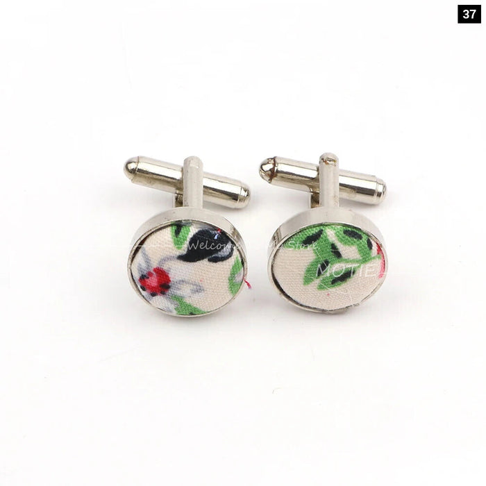 Floral Metal Cufflinks Daily Wear Accessory