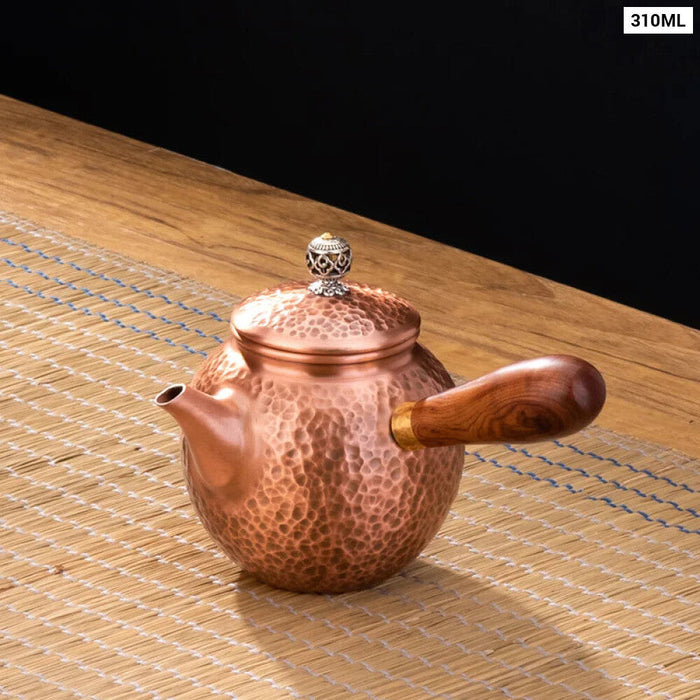 Handmade Red Copper Teapot For Tea Ceremony