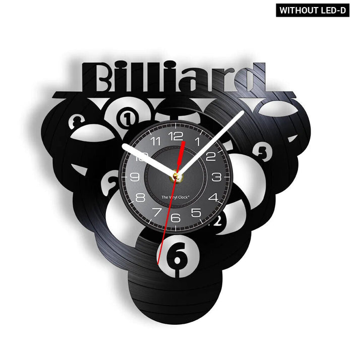 Silent Billiards Vinyl Record Wall Clock