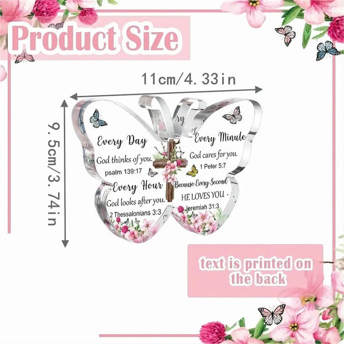 Christian Bible Gift For Women And Men Acrylic Butterfly Prayer Room Decor