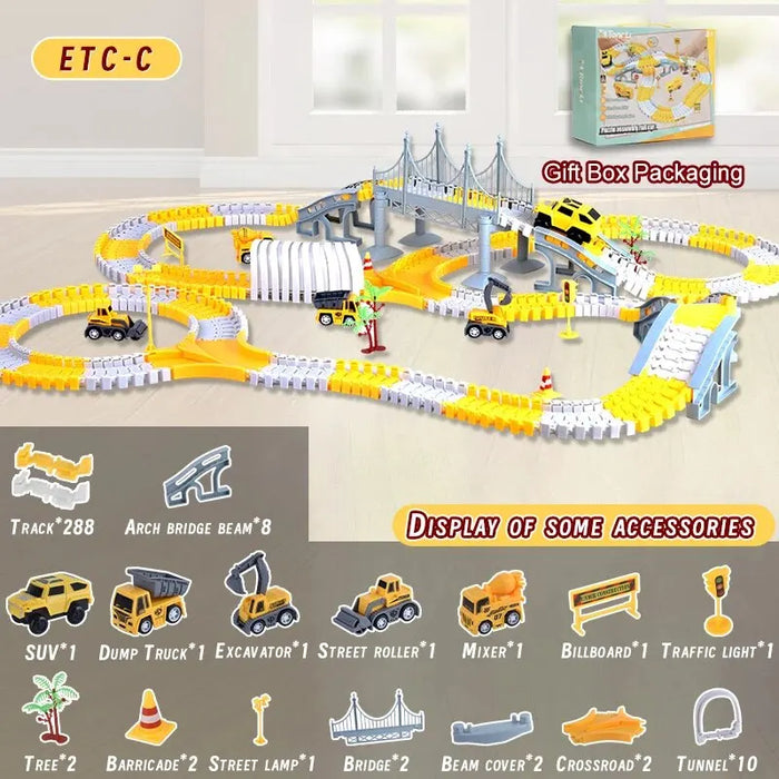 Electric Track Toy Car Set For Kids