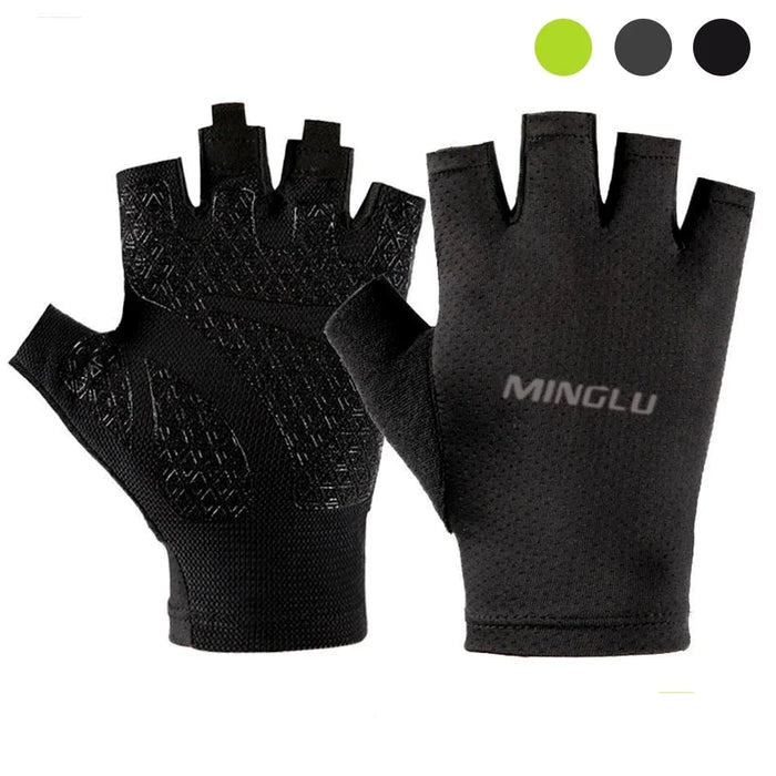 1 Pair Lightweight Anti-Slip Half Finger Bike Gloves For Men Women