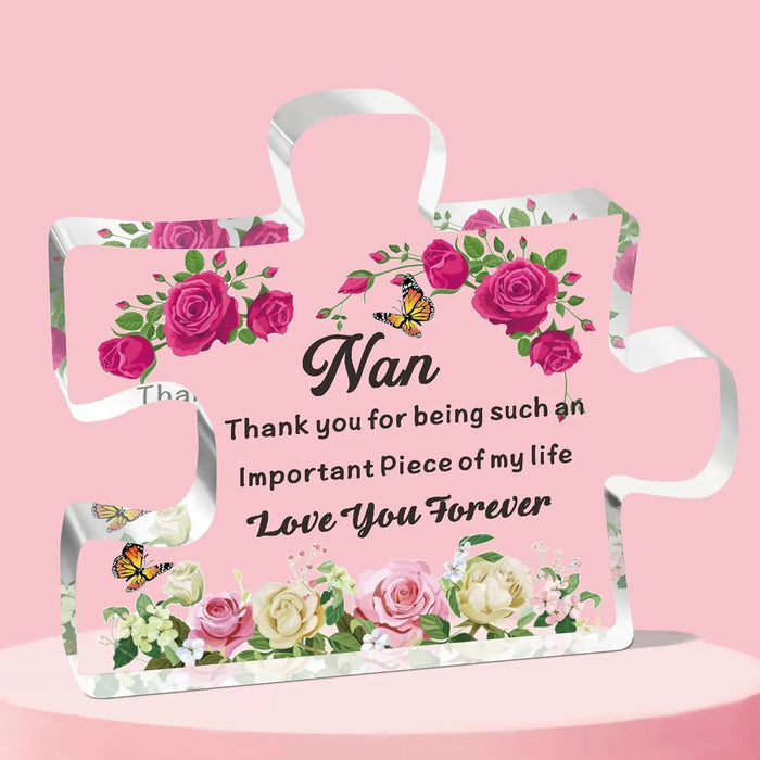 Grandson/Granddaughter Nan Acrylic Block Puzzle Perfect Gift!