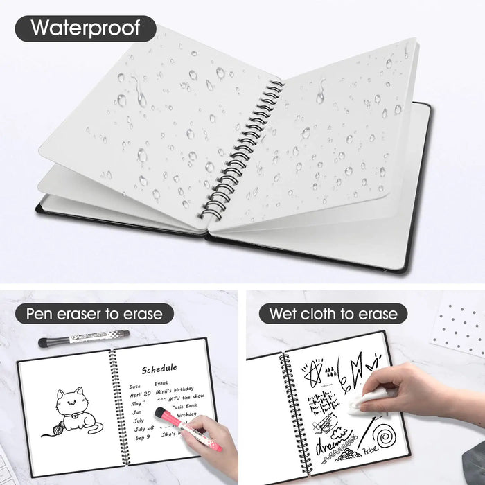 Reusable Whiteboard Notebook With Pen A4 Size Meeting