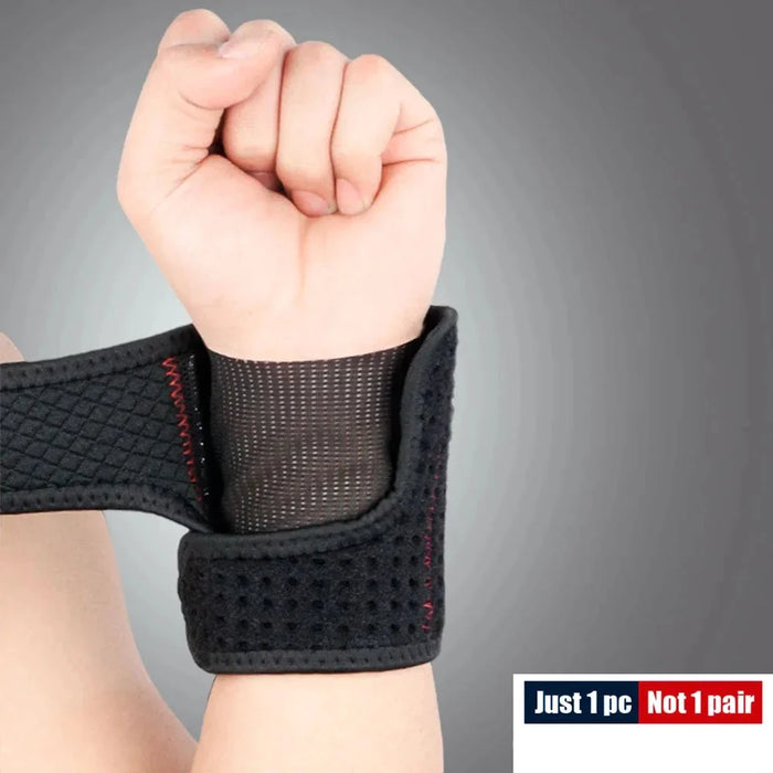 1 Pc Sports Adjustable Breathable Wrist Brace With Spring Support For Basketball Gym Training