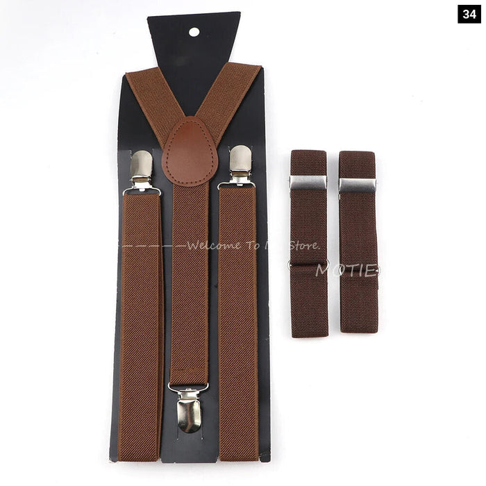 Adjustable Elastic Suspender Set For Weddings