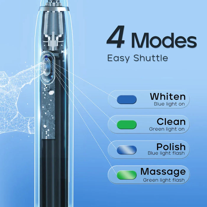 Rechargeable Sonic Toothbrush 4 Modes 3 Heads