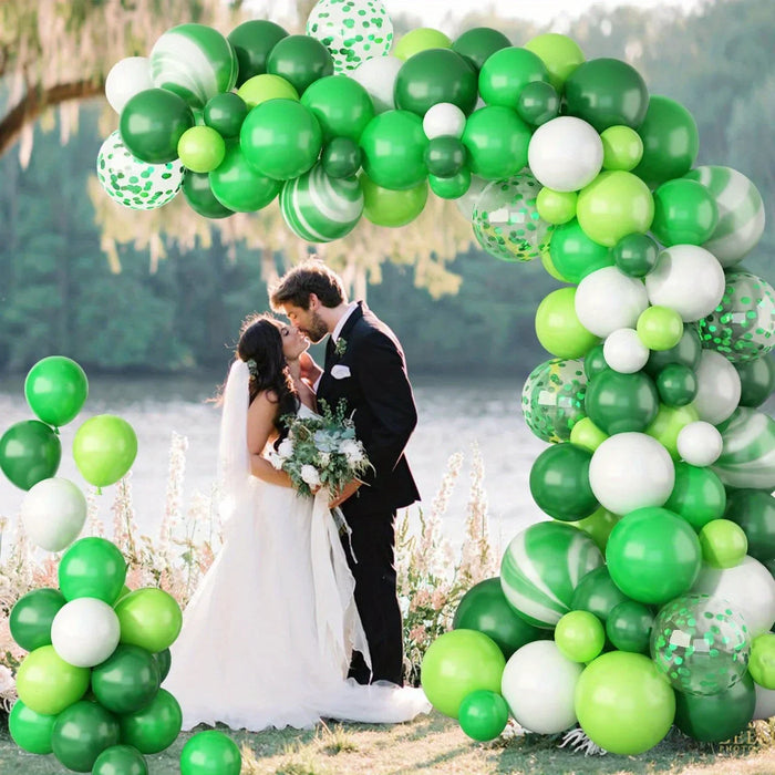 106Pcs Fortune Grass Theme Arch Garland Set Suitable For Shamrock Theme Birthday Party Engagement Wedding Decoration