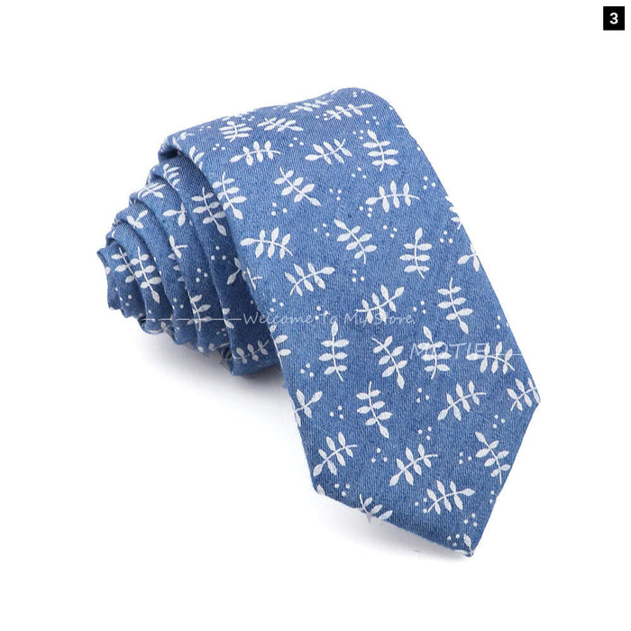 Floral Skull Anchor Denim Tie For Weddings Parties And Daily Wear