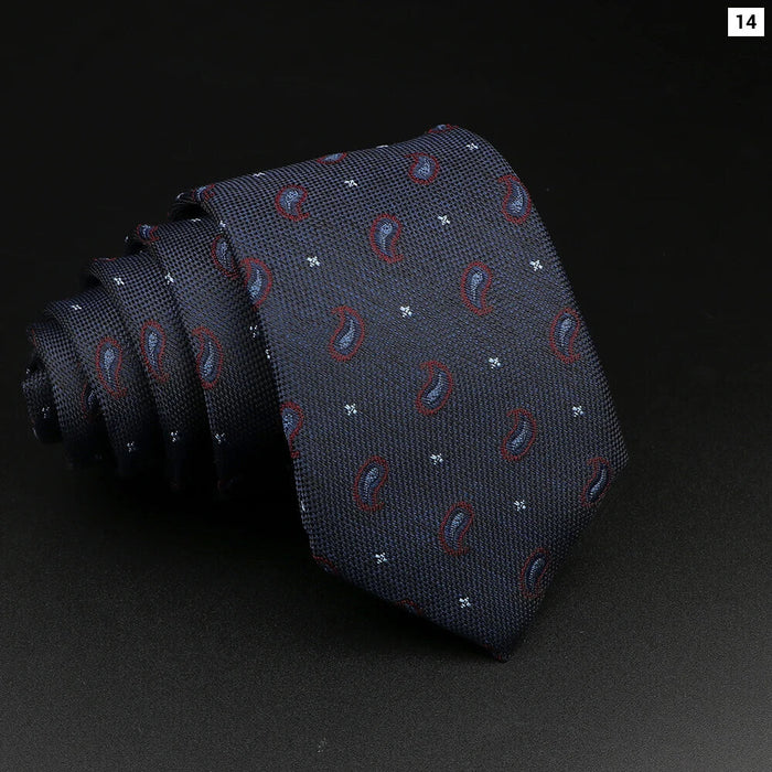 Mens Jacquard Paisley Tie 7Cm Red Green For Tuxedos Suits And Gifts