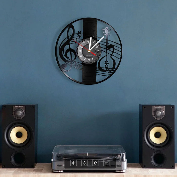 Musical Vinyl Record Wall Clock
