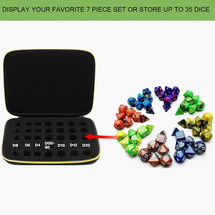 Dice Case Box Tray For Dnd Dice Set Storage Holder For Dungeons Dragons 7 Die Polyhedral Dice Rpg Organizer