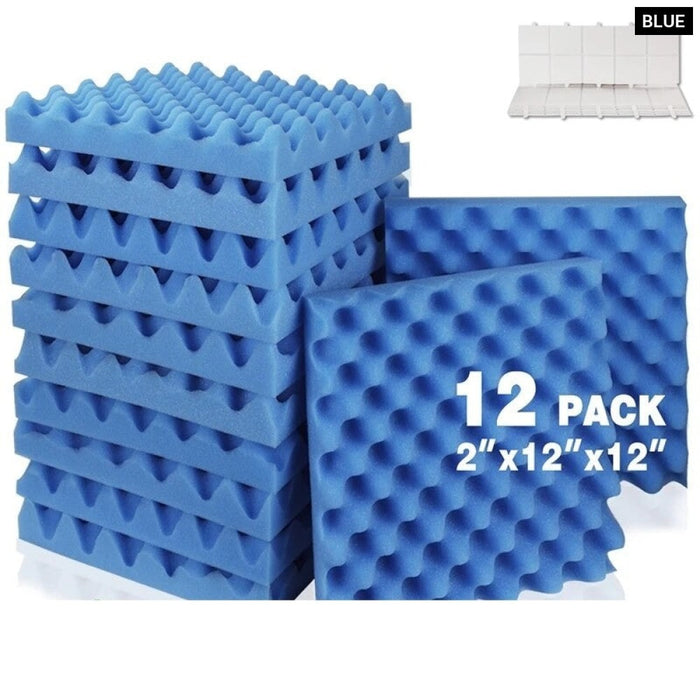 Sound Insulation Absorbing Home And Office 12pcs Egg Crate Panels Acoustic Foam Sound Proof Wall Tiles For Recoding Studio