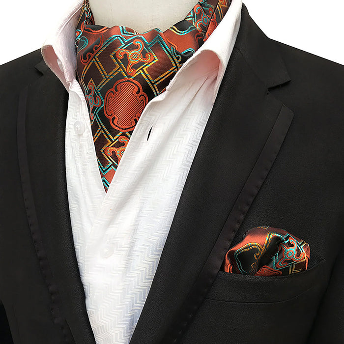 British Gentlemans Jacquard Paisley Ascot Set For Weddings