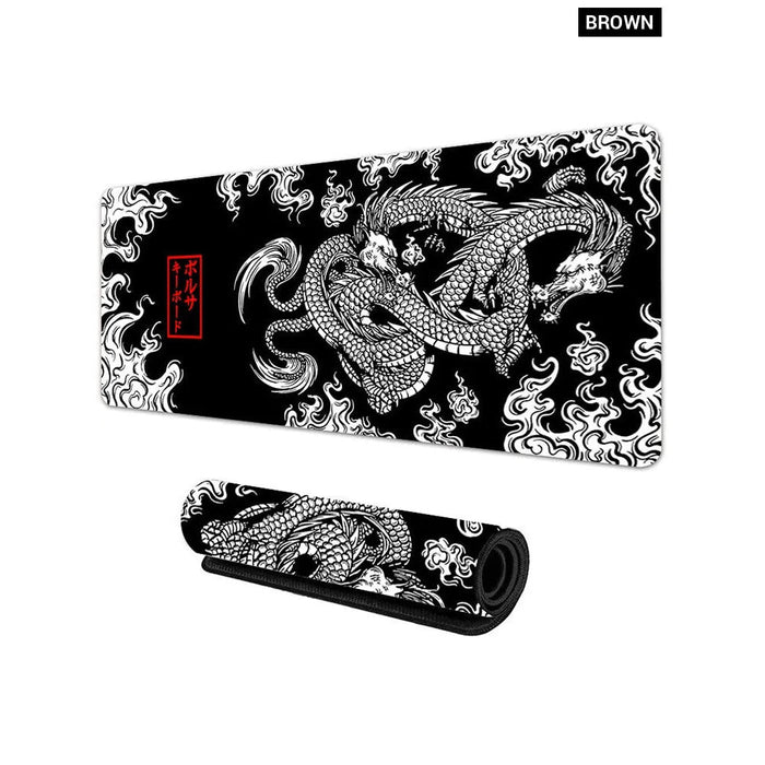 Large Japanese Dragon Gaming Mousepad Xxl Size