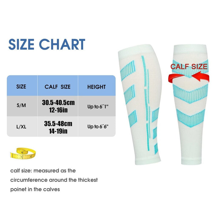 1Pair Elastic Sports Compression Sock Leg Warmers for Men Women Cycling Running