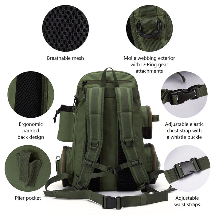 Lightweight Tactical Tackle Backpack For Fishing