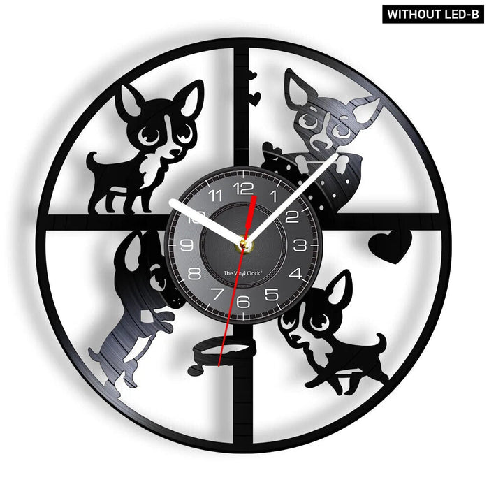 Dog Lovers Vinyl Record Wall Clock