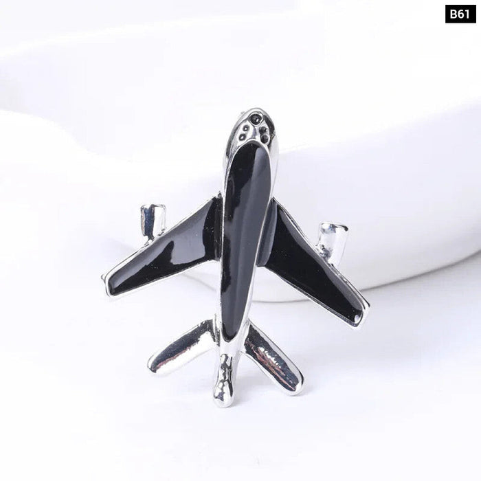 Airplane Lapel Pin Metal Aircraft Badge For Clothing And Accessories