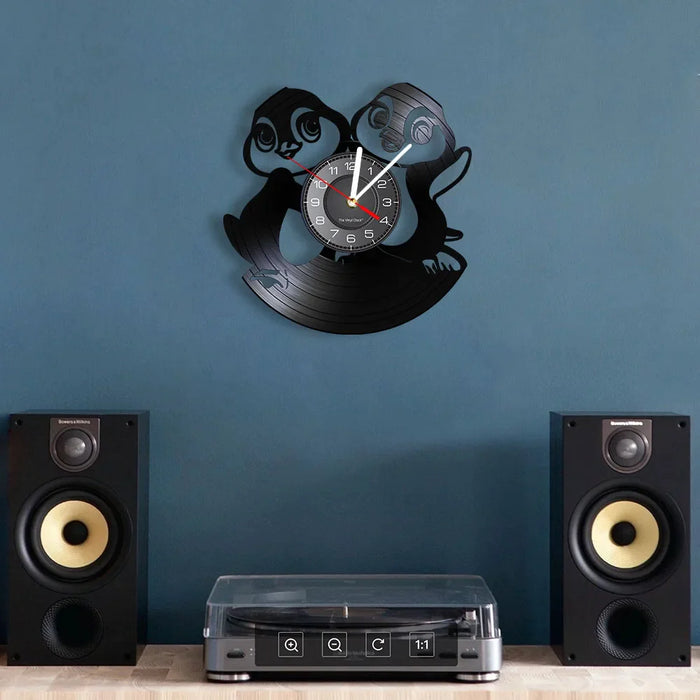 Penguin Vinyl Record Wall Clock