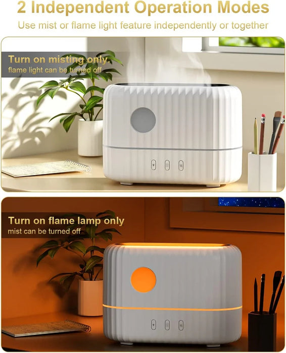 H8 200Ml Usb Flame Aroma Diffuser Humidifier With Night Light And Essential Oil Perfume