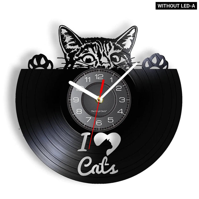 Kitten Cats Vinyl Record Wall Clock