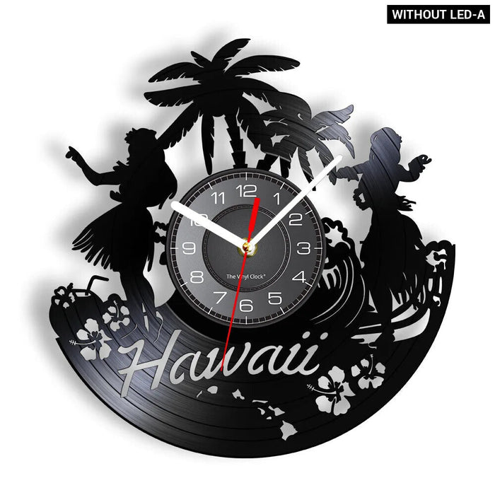 Hawaiian Luau Party Vinyl Record Clock