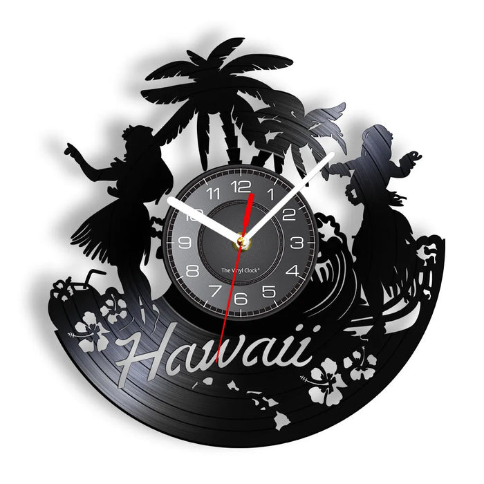 Hawaiian Luau Party Vinyl Record Clock