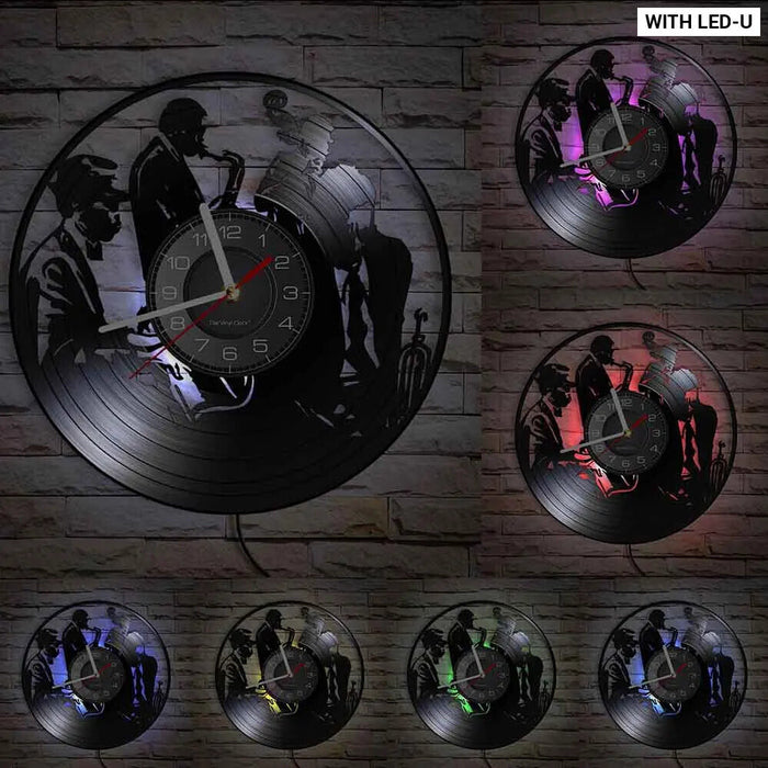 Jazz Band Vinyl Record Wall Clock