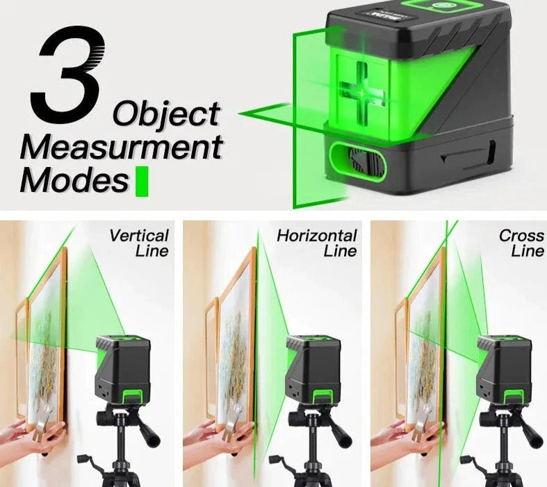 Hilda 2 Line Green Laser Level Self Leveling