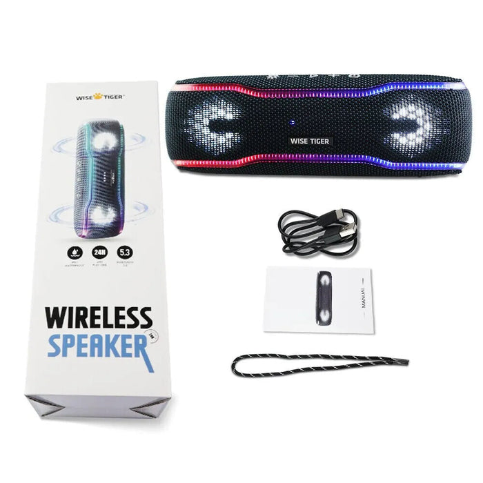 Portable Ipx7 Waterproof Speaker 25W Stereo With Colourful Light