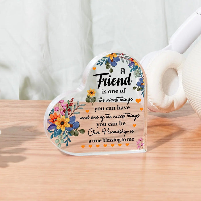 Acrylic Friendship Plaque Thank You Gift For Bestie