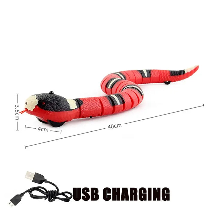 Interactive Smart Cat Toy With Usb Rechargeable Snake Teaser