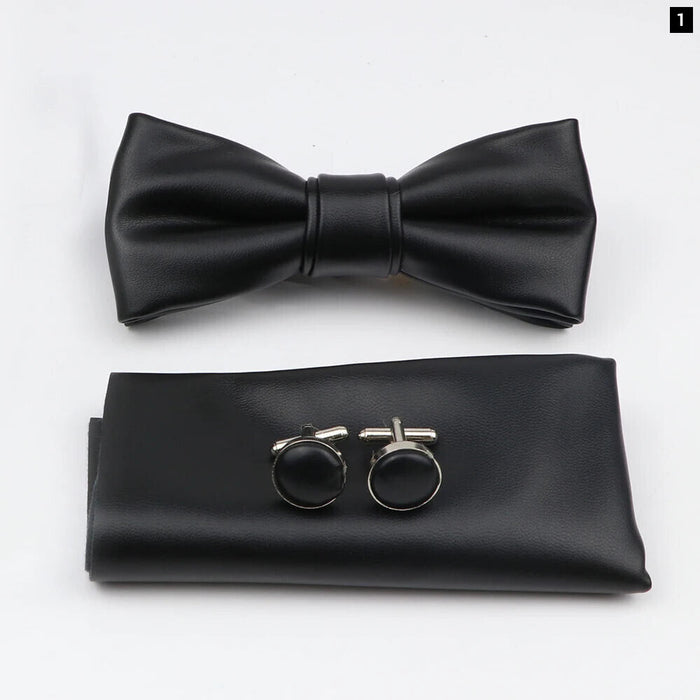 Tie Pocket Square Cufflink And Bowtie Set For Men For Business Weddings And Gifts