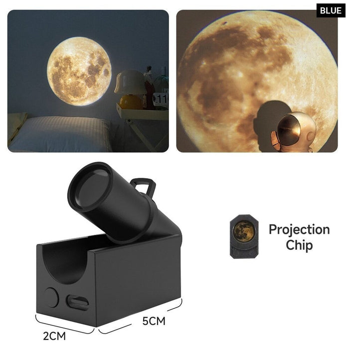 Moon Projection Lamp Planet Projector Background Atmosphere Decoration Led Night Lamps Kid Bedroom Home Decor Wall Light