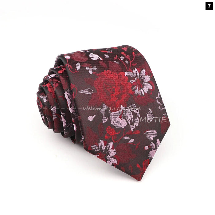 Blue Floral Jacquard Tie For Business Weddings And Daily Wear