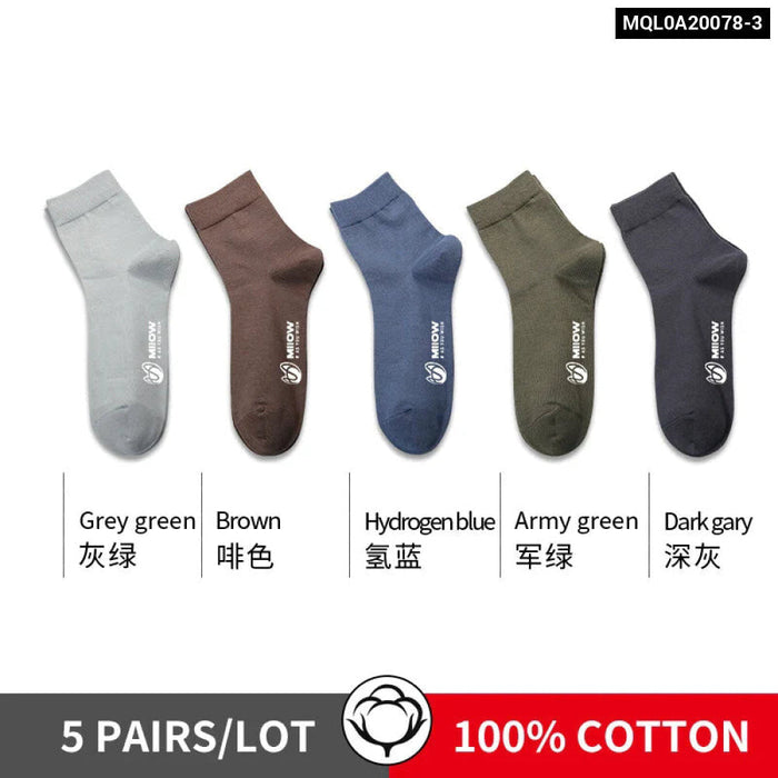 5 Pairs Cotton Mens Dress Socks