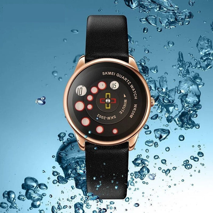 Women's PU Band Leather Analog Display Versatile Quartz 3ATM 30M Water Resistant Wristwatch