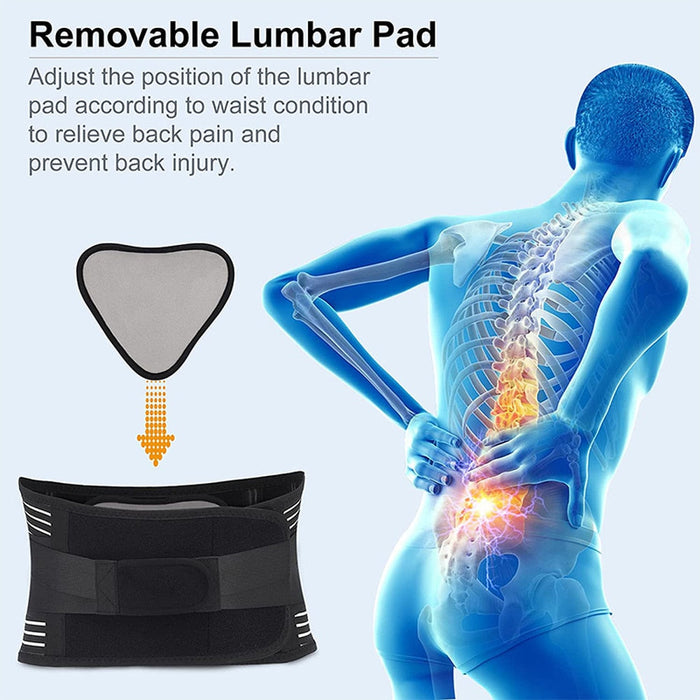 Adjustable Retractable Waist Back Support Belt with Thickening Pad for Pain Relief Sciatica