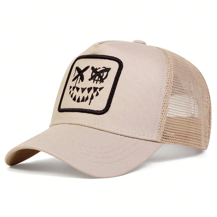 Smiling Teeth Embroidered Baseball Cap Outdoor Sun Hat