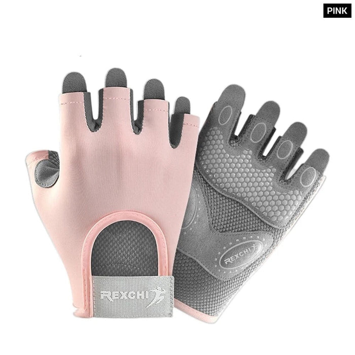 1 Pair Thin Breathable Non-Slip Half Finger Cycling Gloves For Women