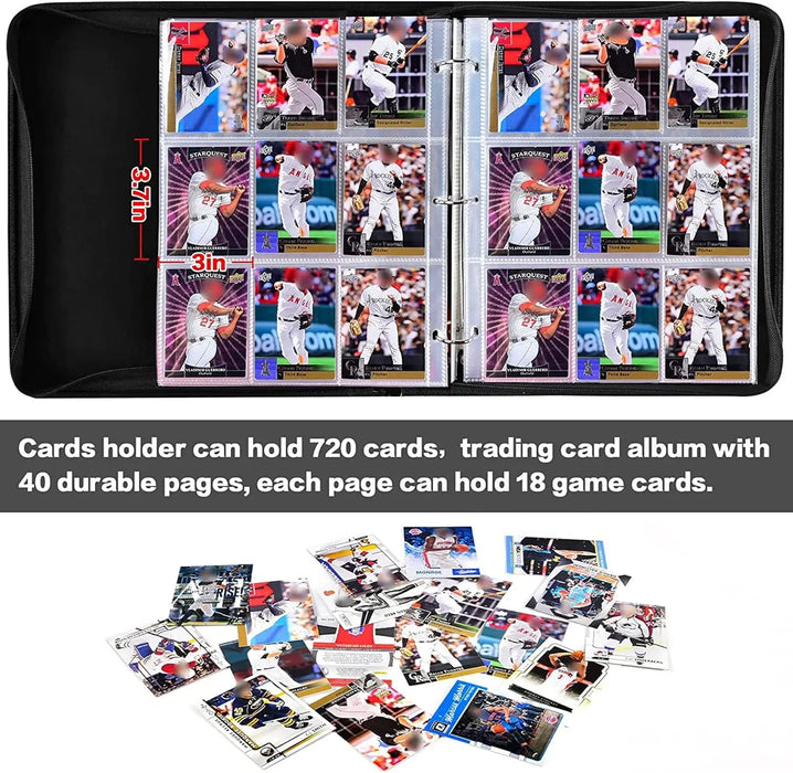 720 Pocket Baseball Card Binder Sleeves Trading Card Holder Organizer