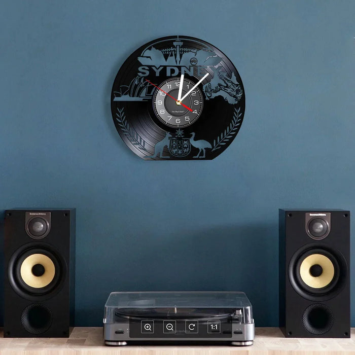 Sydney Skyline Vinyl Record Wall Clock