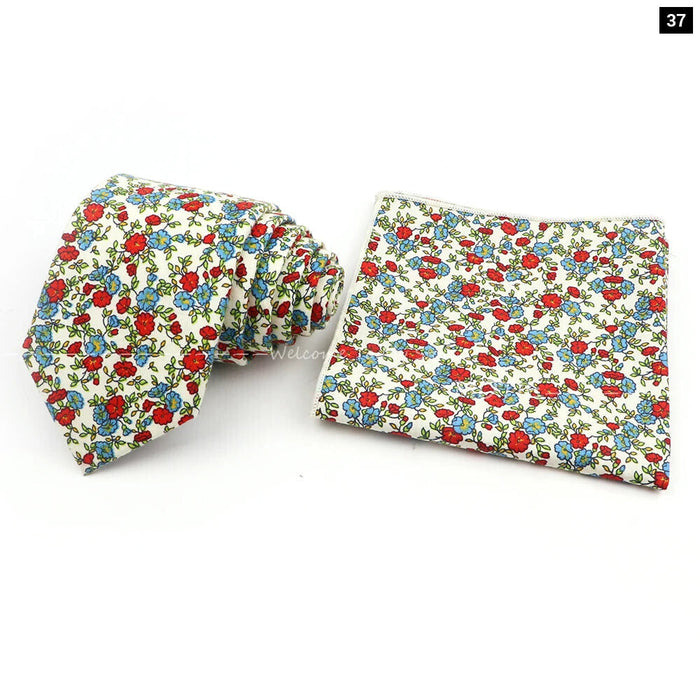 Floral Cotton Tie Set For Parties And Daily Wear