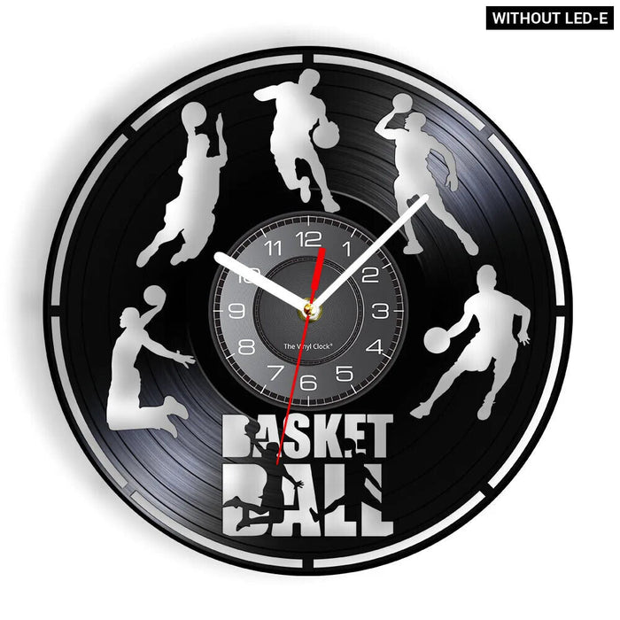 Silhouette Dunking Vinyl Record Clock