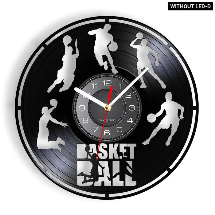 Vintage Basketball Player Vinyl Wall Clock