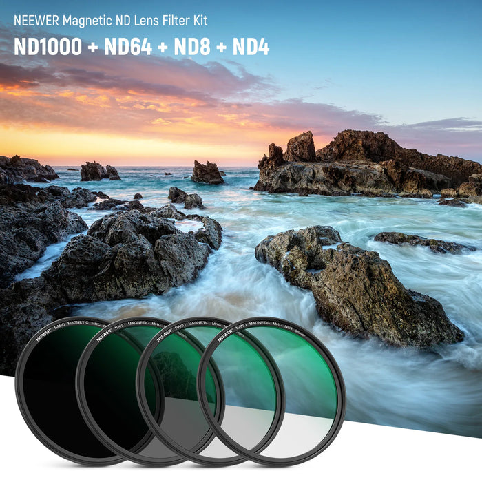 Nd Lens Filter Kit Magnetic Nd4 Nd8 Nd64 Nd1000 Filters With Adapter Ring & Pouch Hd Optical Glass