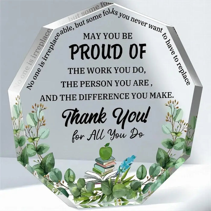 Friendship Keepsake Acrylic Thank You With Inspiring Message