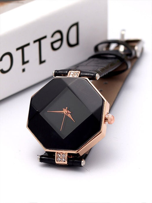 7pcs Fashion Trend Diamond Simple Women’s Belt Quartz