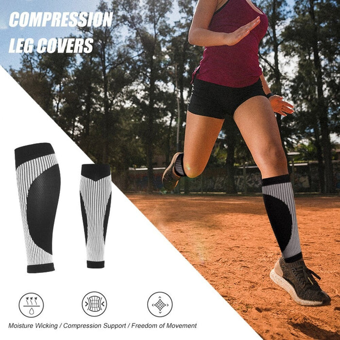 1Pair Sports Calf Moisture Wicking Leg Sleeves For Women Men Cycling Running Basketball